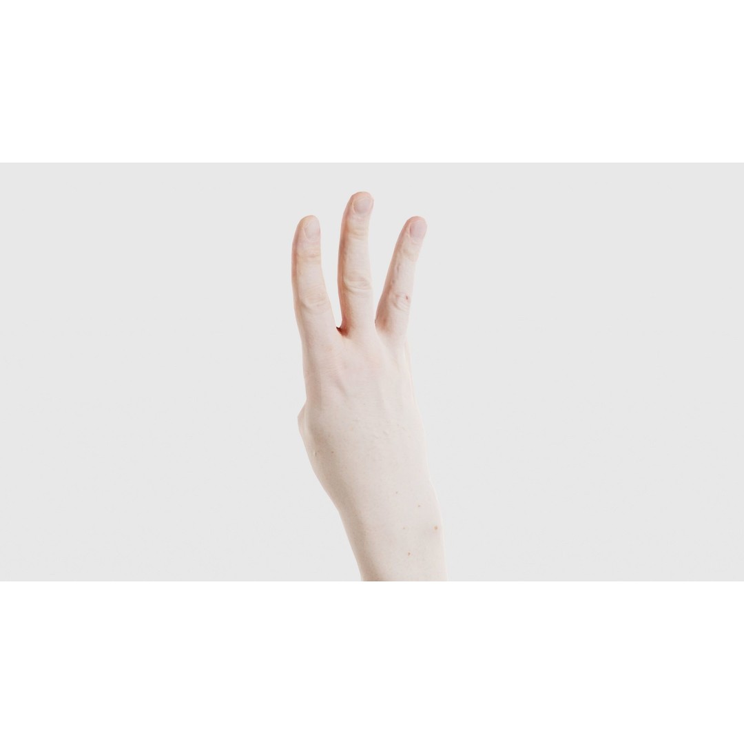 Male Hand 3D Model – Low Poly Anatomical Character with PBR Textures - View 24