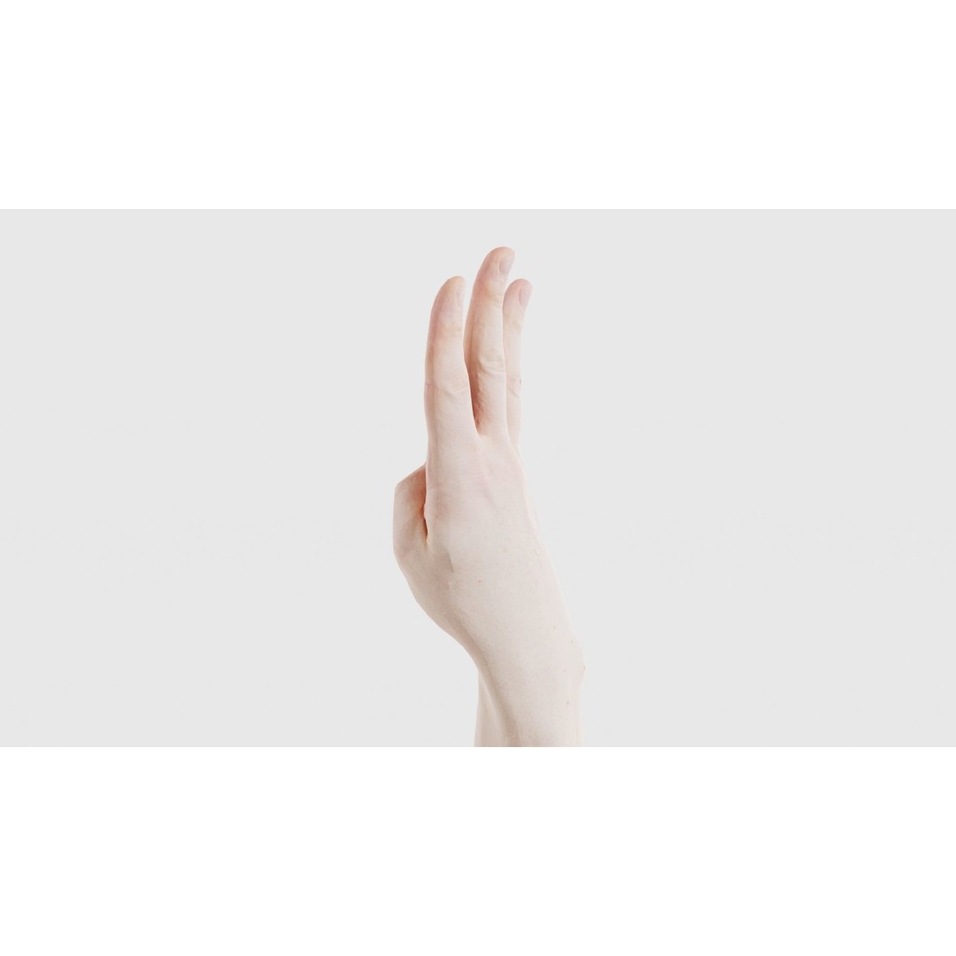 Male Hand 3D Model – Low Poly Anatomical Character with PBR Textures - View 25