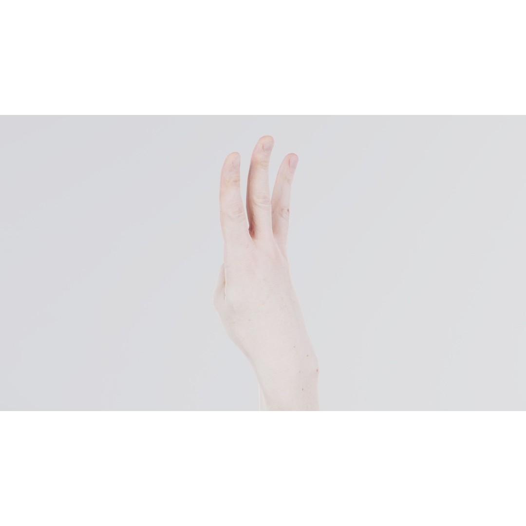 Male Hand 3D Model – Low Poly Anatomical Character with PBR Textures - View 5