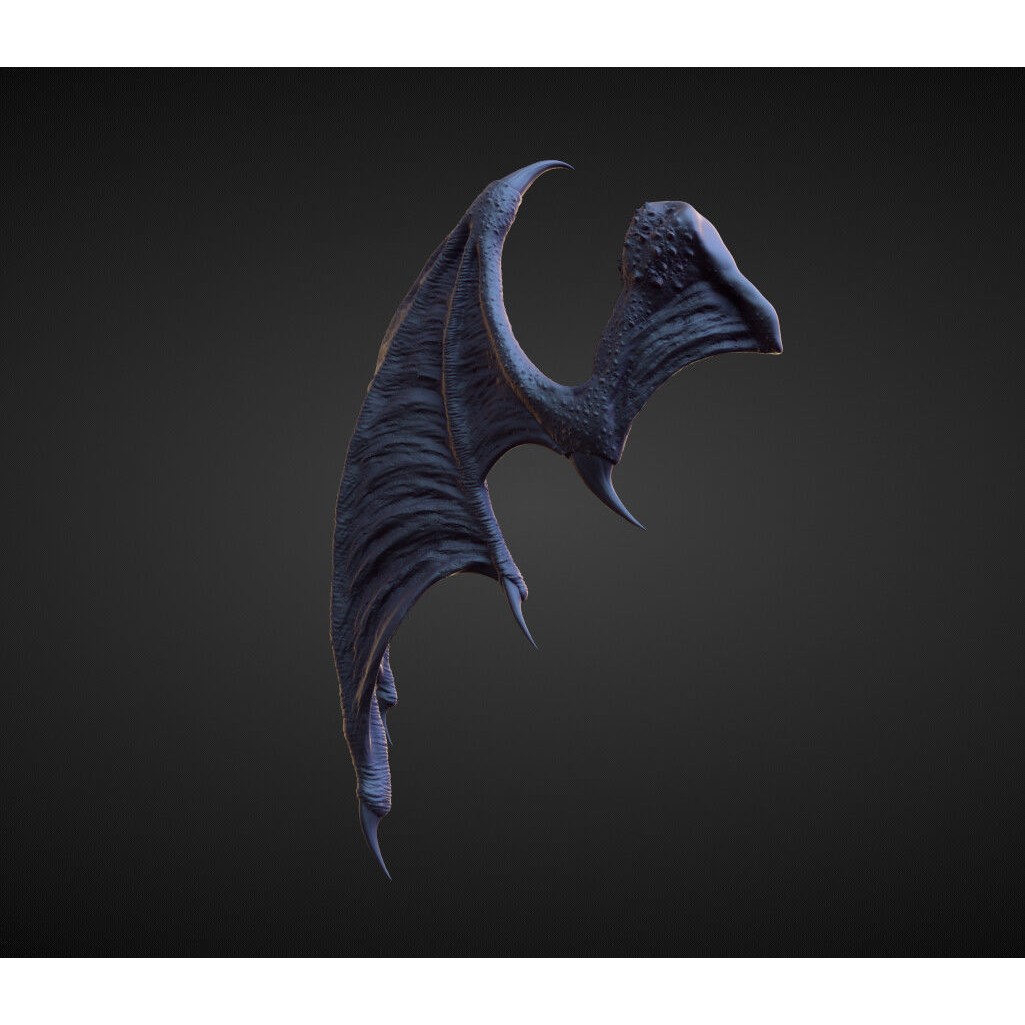 Wing 3D Model – High Poly Sculpt for Character Projects, OBJ