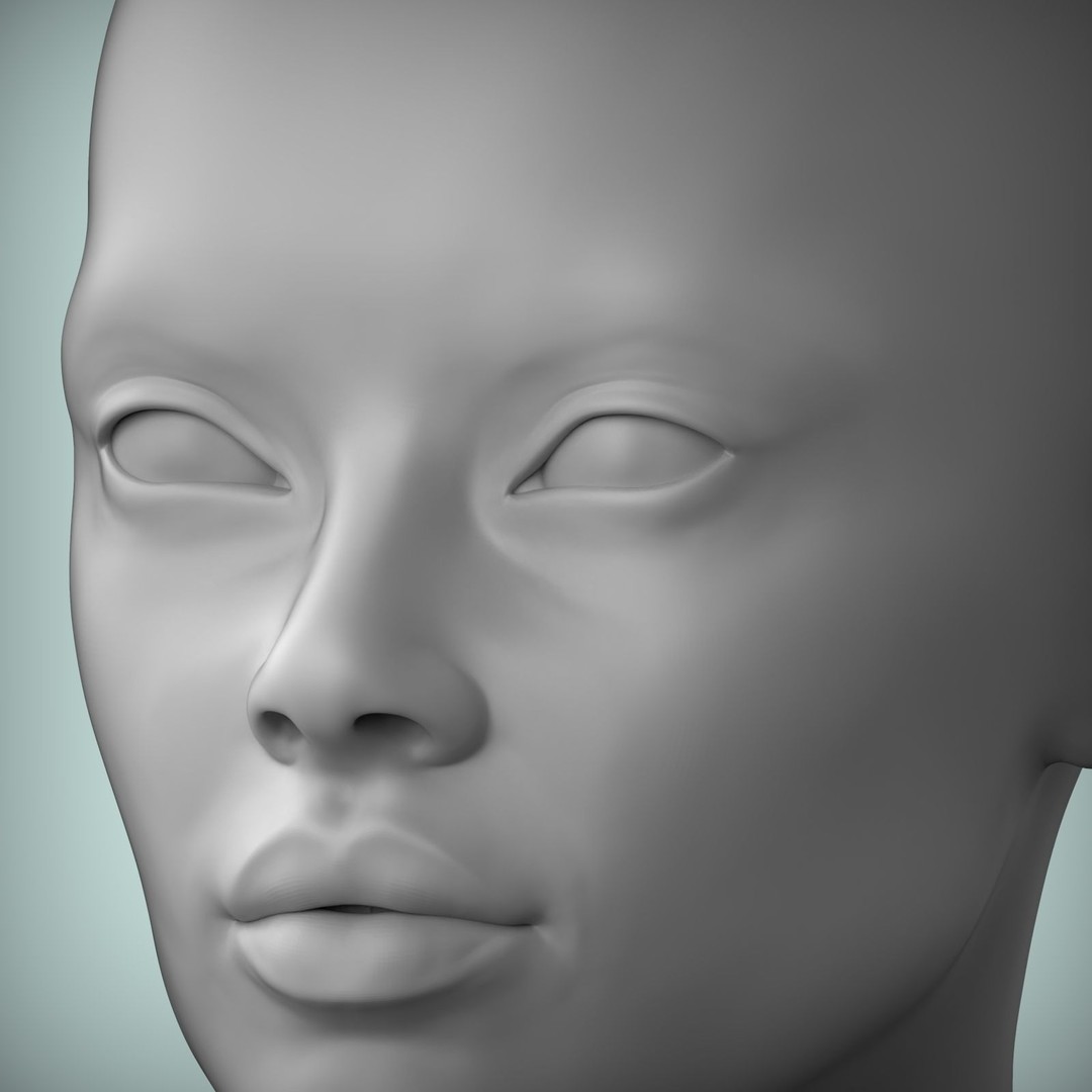Female Teenager Portrait 3D Model – High Poly Character, STL