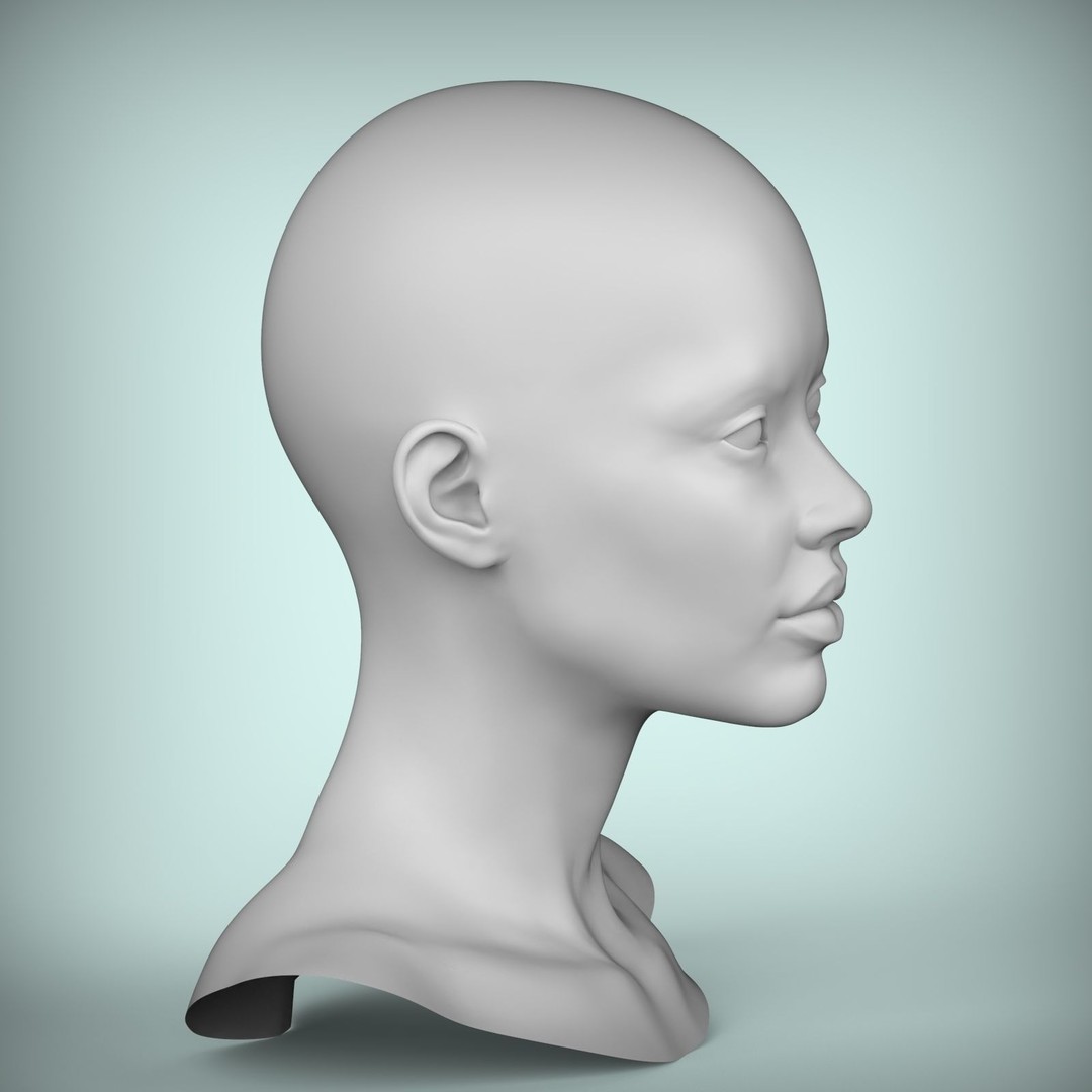Female Teenager Portrait 3D Model – High Poly Character, STL - View 5