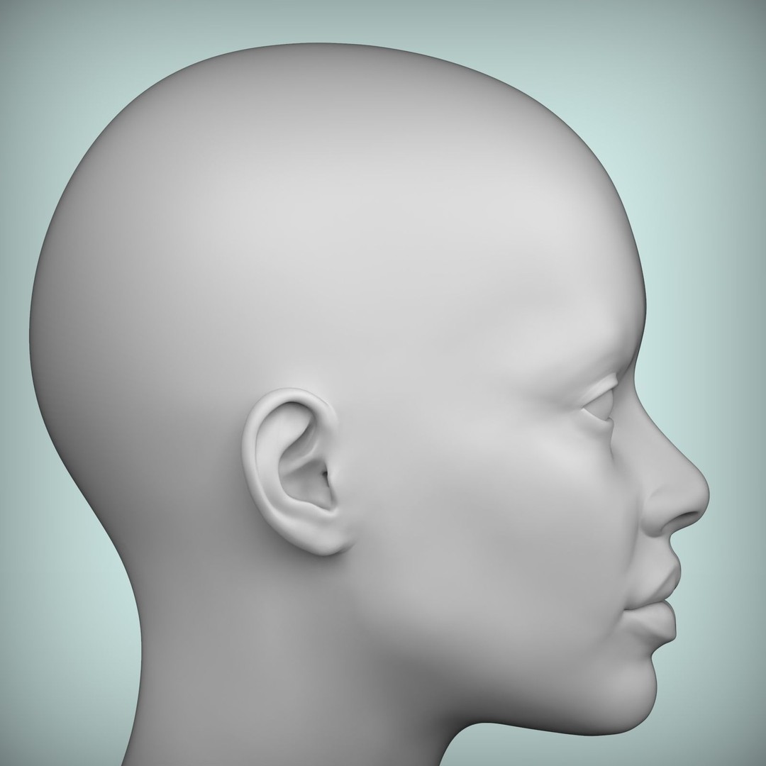 Female Teenager Portrait 3D Model – High Poly Character, STL - View 6