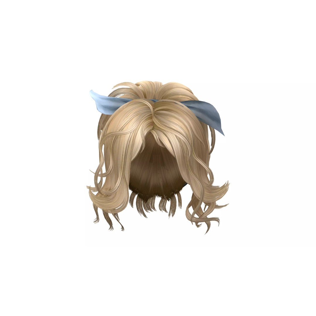 Nisa Cute Bow Short Spring Hair 3D Model – Low Poly Game Asset, FBX - View 2