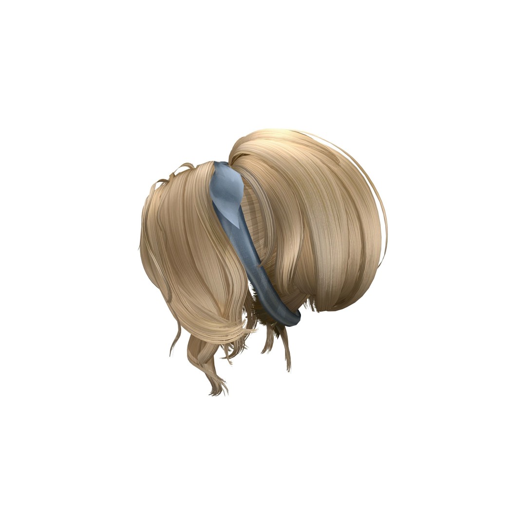 Nisa Cute Bow Short Spring Hair 3D Model – Low Poly Game Asset, FBX - View 4