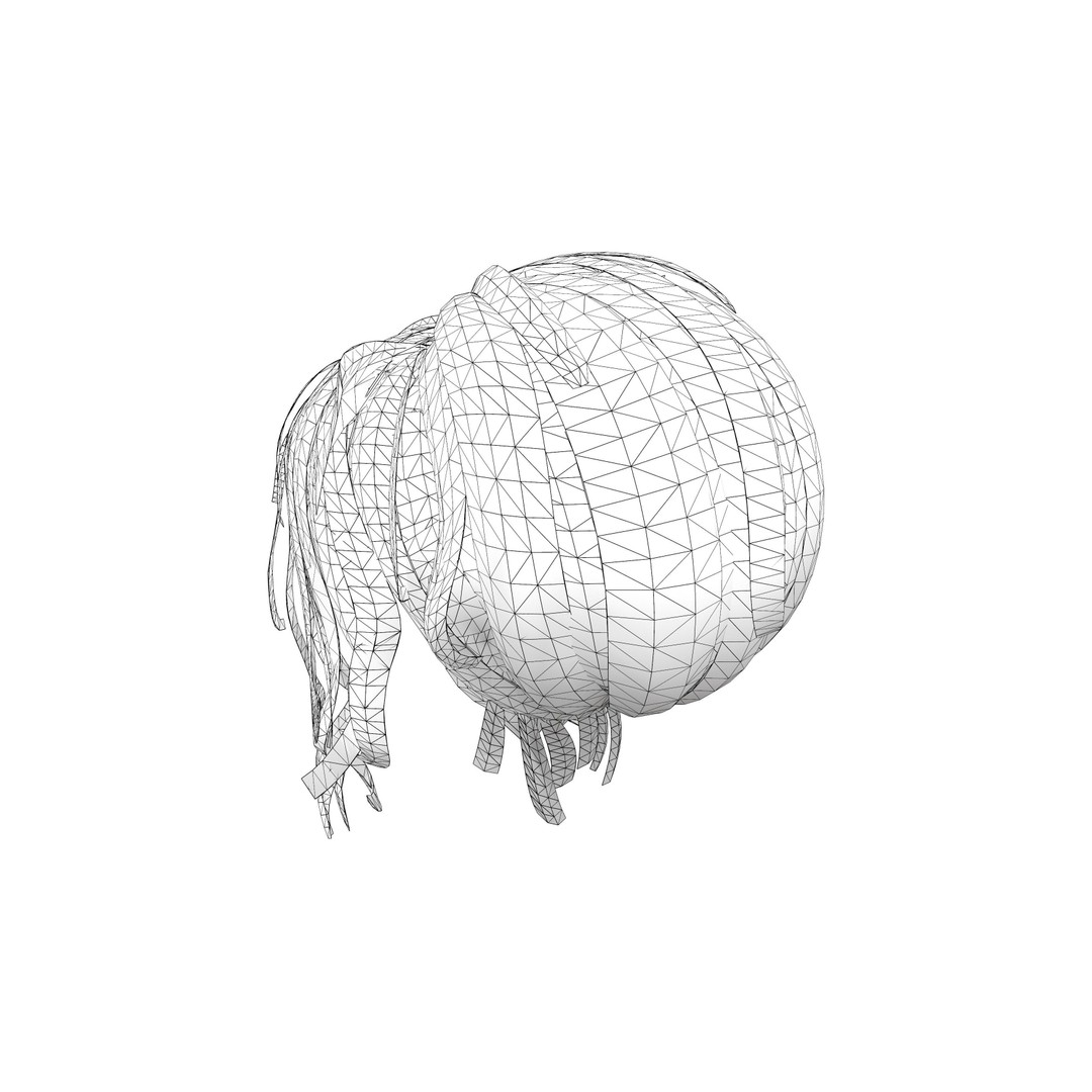 Nisa Cute Bow Short Spring Hair 3D Model – Low Poly Game Asset, FBX - View 7