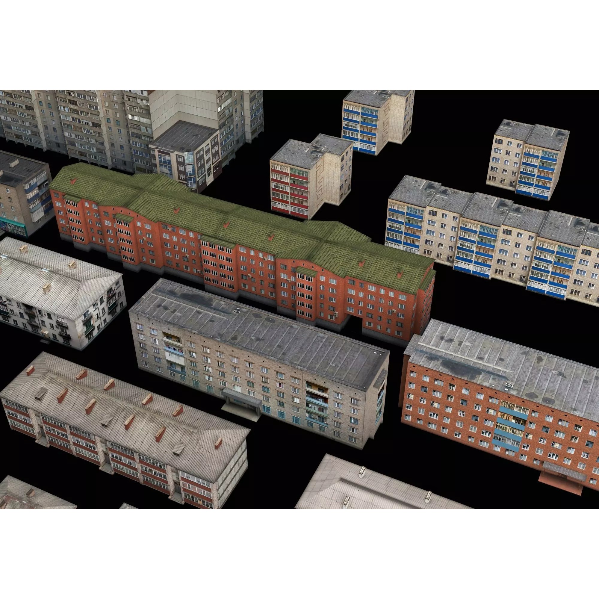 Dilapidated Apartment Building Series - Low-Poly Game-Ready 3D Model - View 5