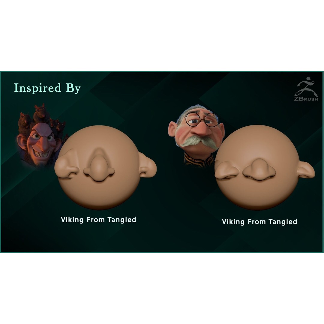 Nose Stylized VDM Brush 3D Model – 20 Cartoon Alphas for ZBrush - View 10