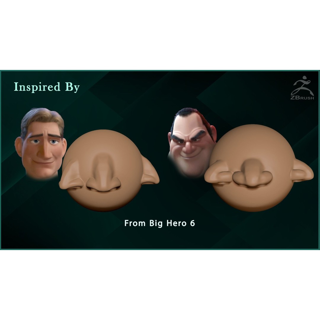 Nose Stylized VDM Brush 3D Model – 20 Cartoon Alphas for ZBrush - View 6