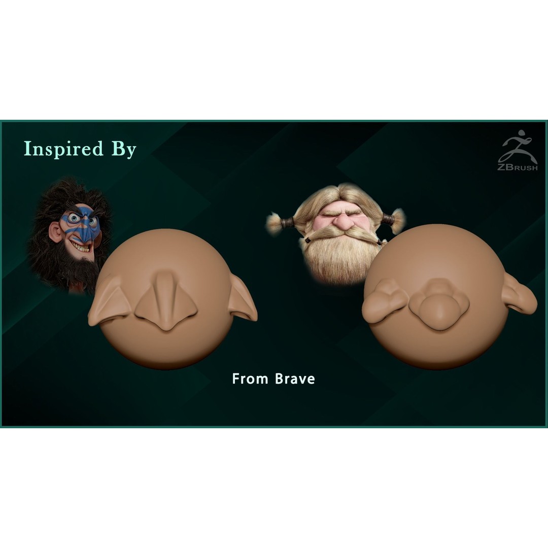 Nose Stylized VDM Brush 3D Model – 20 Cartoon Alphas for ZBrush - View 7