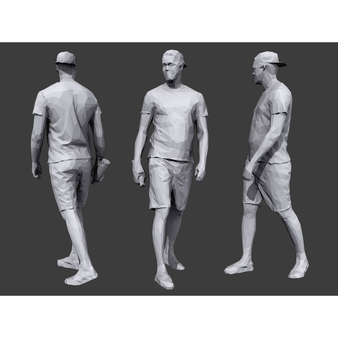 Lowpoly Casual Characters 3D Model – Low Poly Stylized Pack, FBX - View 4