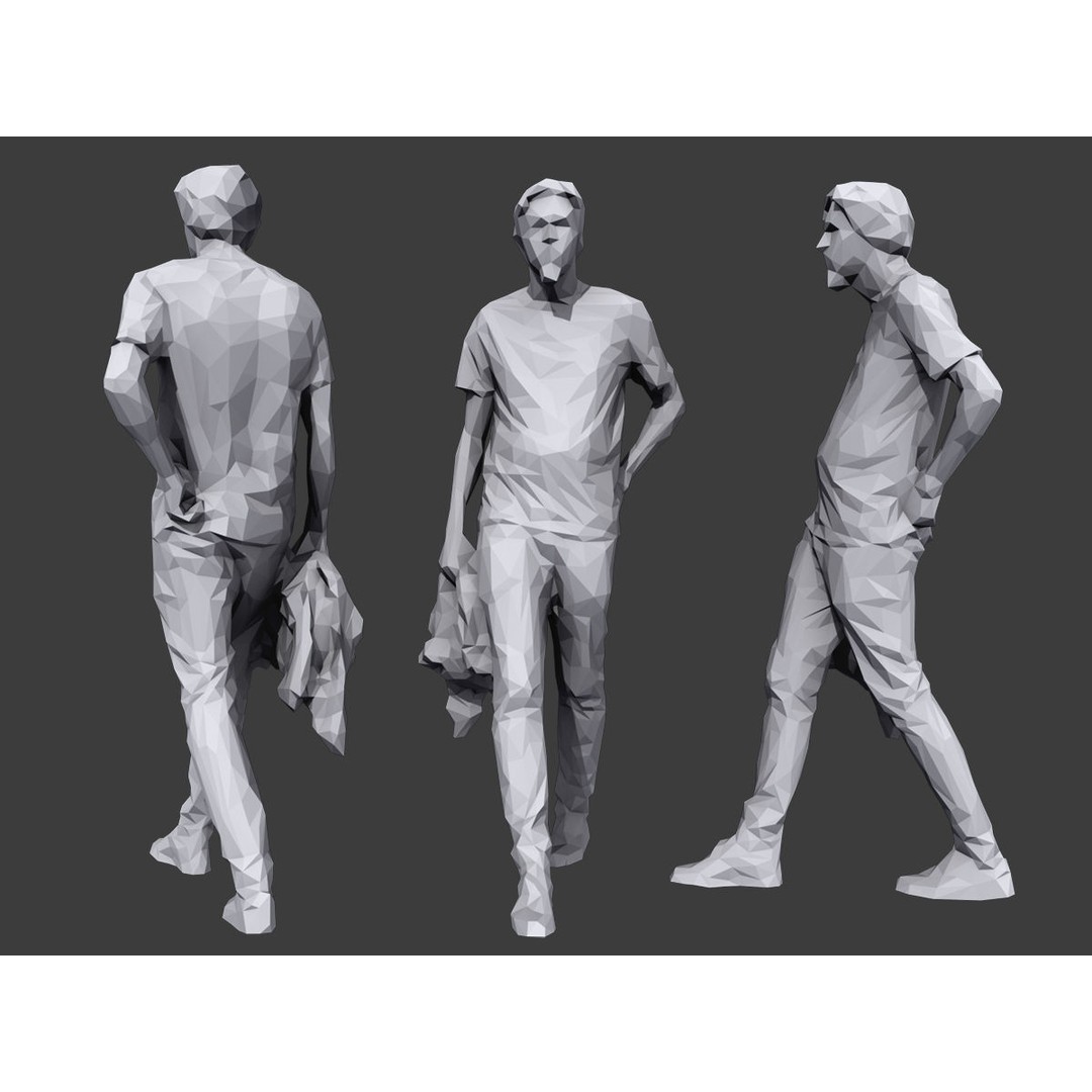Lowpoly Casual Characters 3D Model – Low Poly Stylized Pack, FBX - View 5