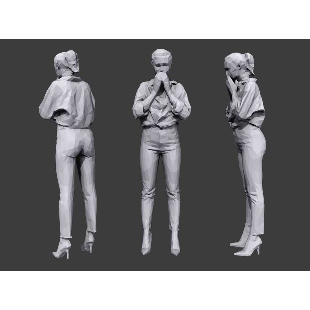 Lowpoly Casual Characters 3D Model – Low Poly Stylized Pack, FBX - View 7