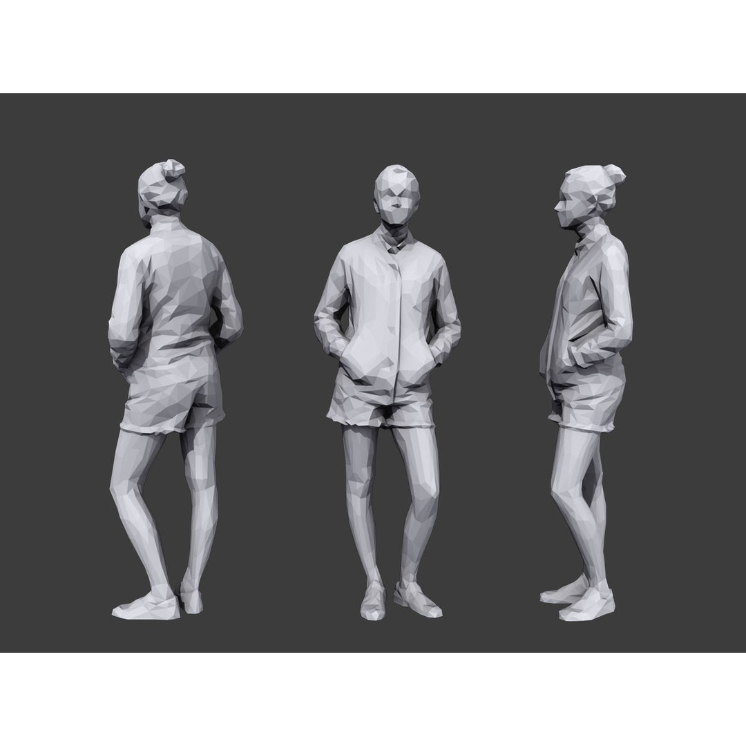 Lowpoly Casual Characters 3D Model – Low Poly Stylized Pack, FBX - View 8