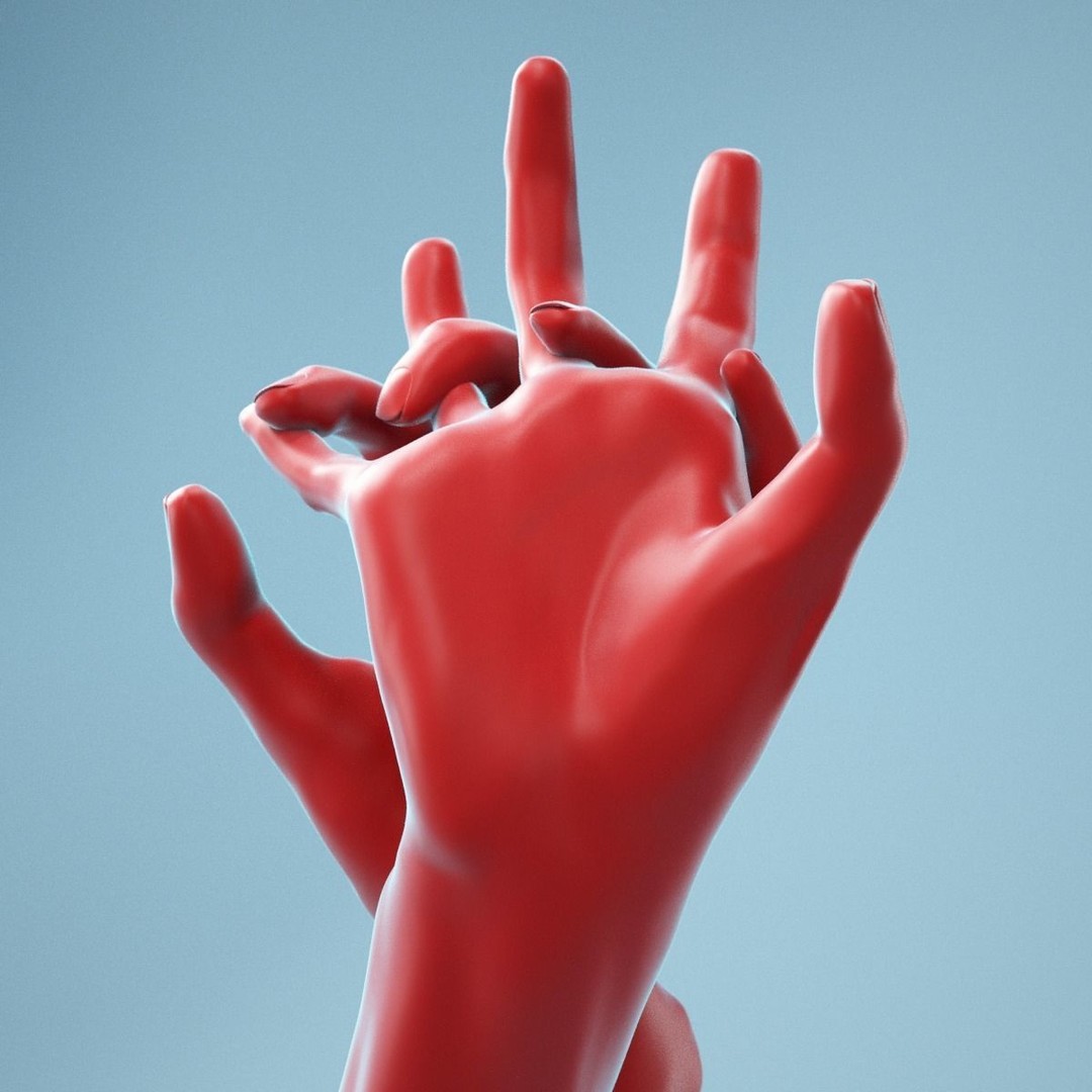 Pulling Back Realistic Hands 3D Model – High Poly Photogrammetry Asset, FBX
