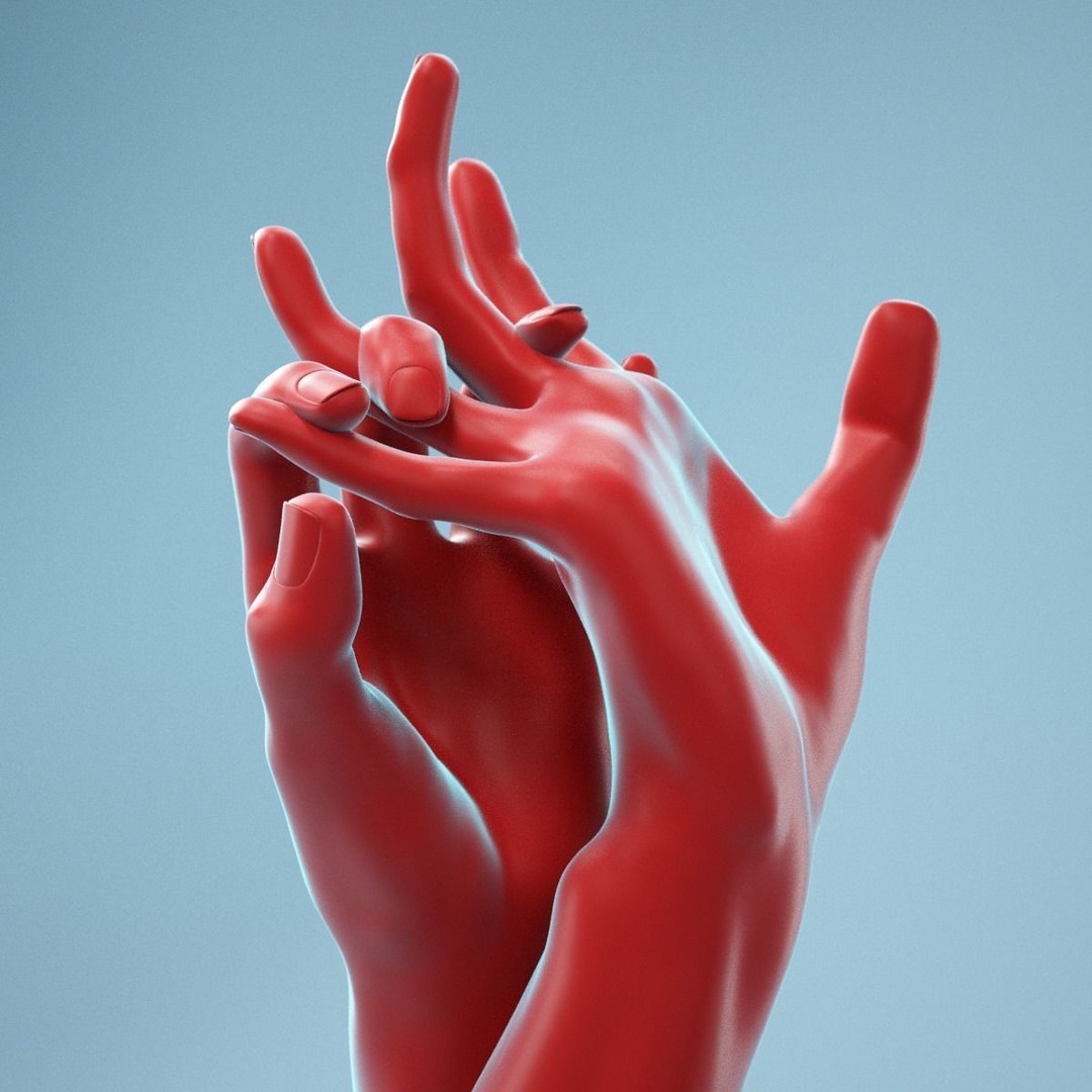 Pulling Back Realistic Hands 3D Model – High Poly Photogrammetry Asset, FBX - View 3