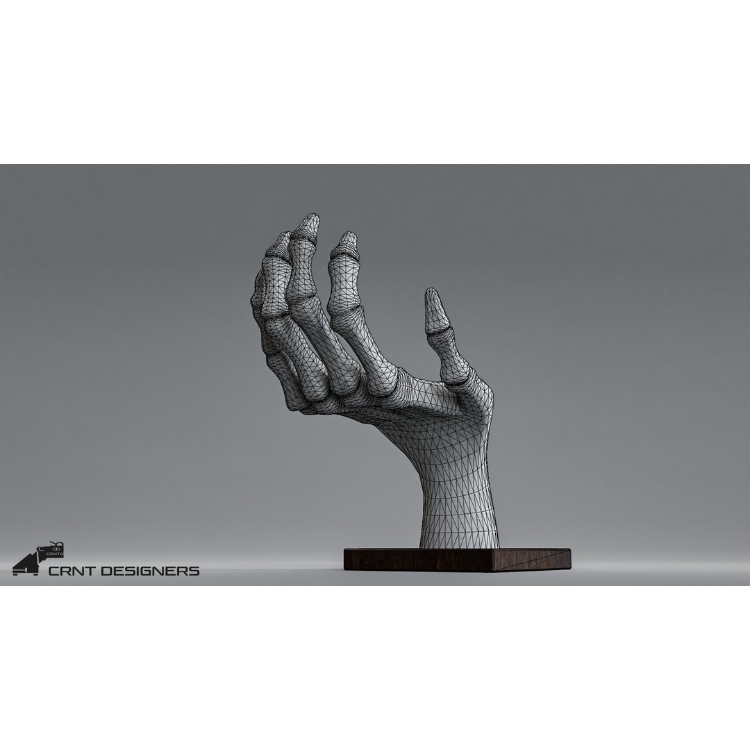 Human Hand Skeleton 3D Model – Low Poly PBR Game Asset, FBX, OBJ - View 13