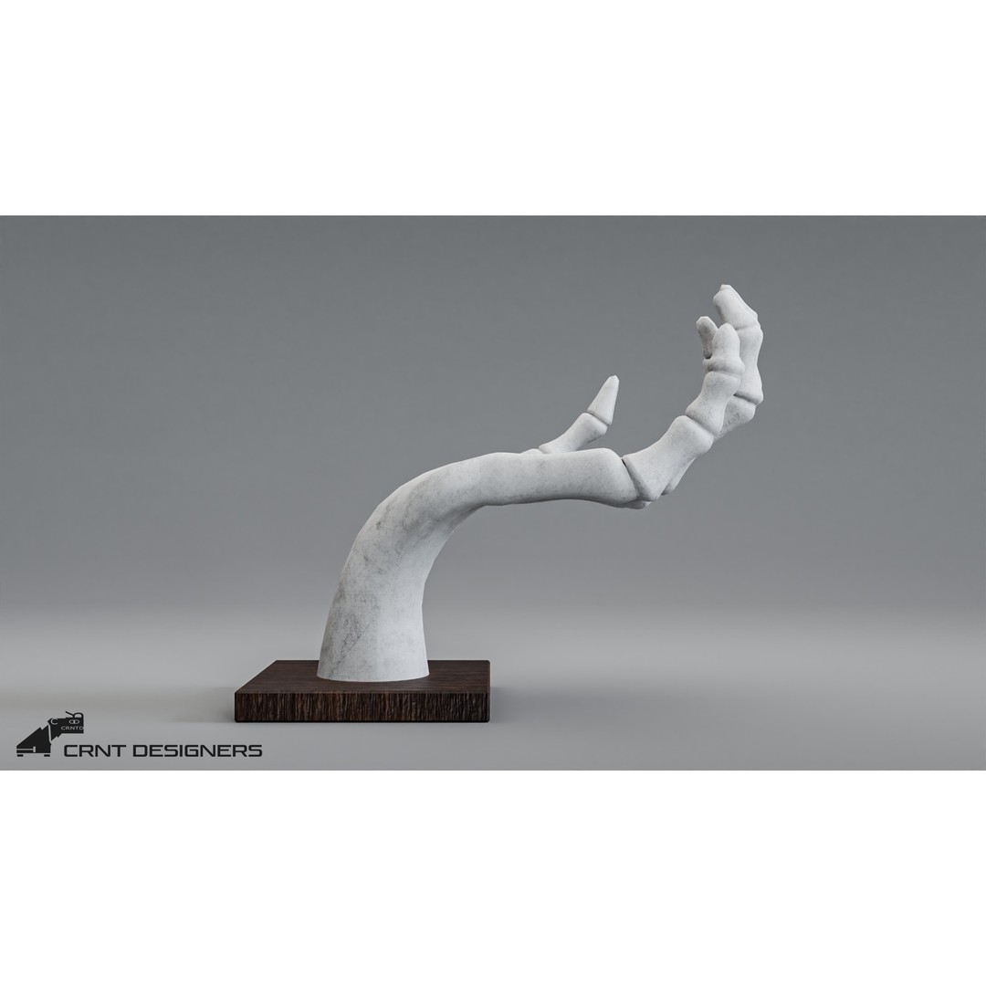 Human Hand Skeleton 3D Model – Low Poly PBR Game Asset, FBX, OBJ - View 5