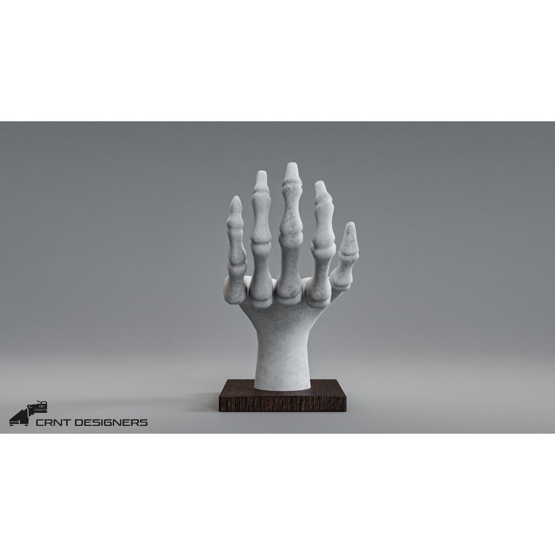 Human Hand Skeleton 3D Model – Low Poly PBR Game Asset, FBX, OBJ - View 7