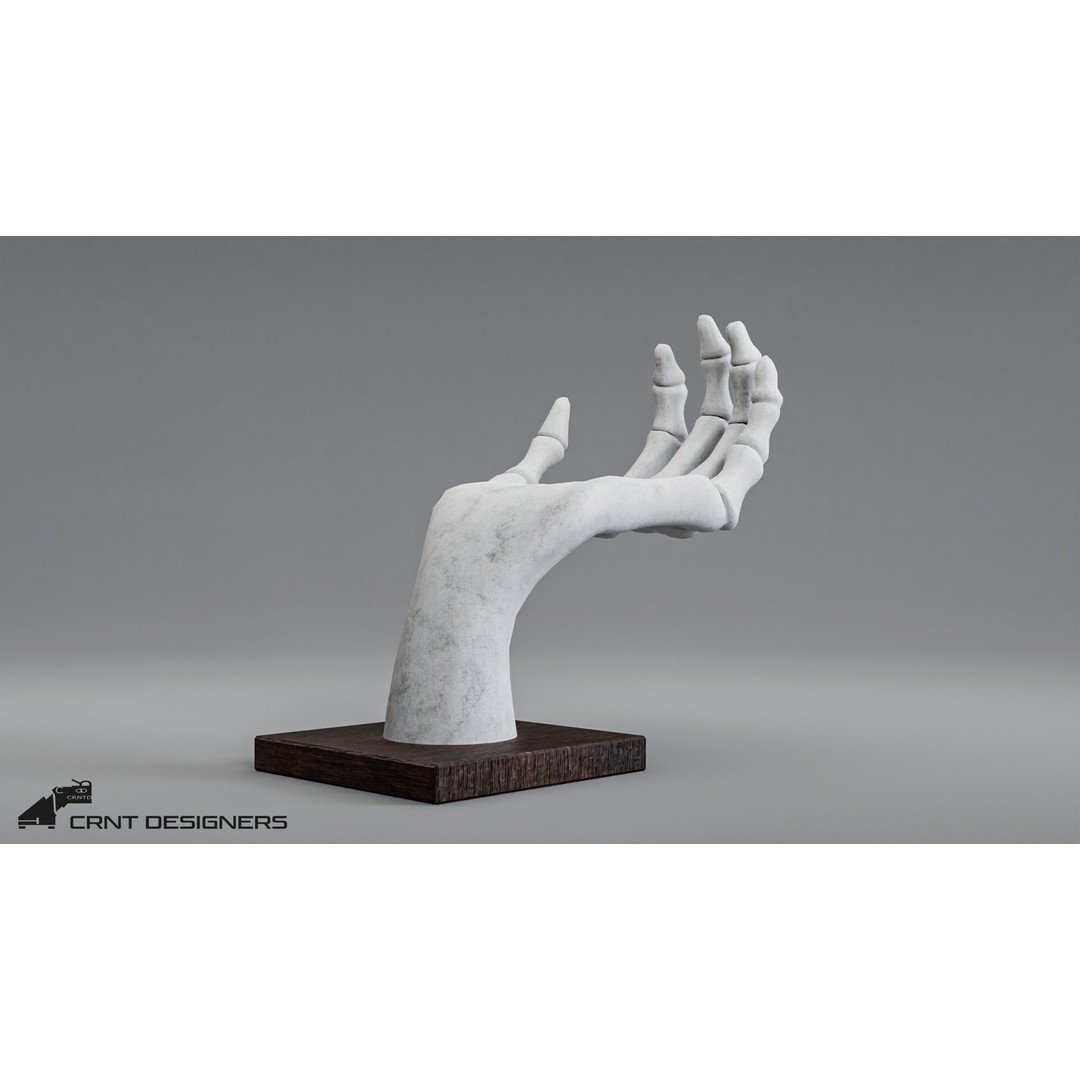 Human Hand Skeleton 3D Model – Low Poly PBR Game Asset, FBX, OBJ - View 8