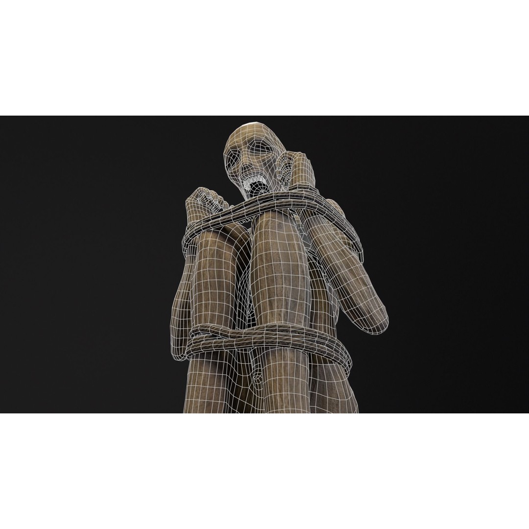 Mummified Corpse 3D Model – Low Poly Character Asset, FBX, OBJ