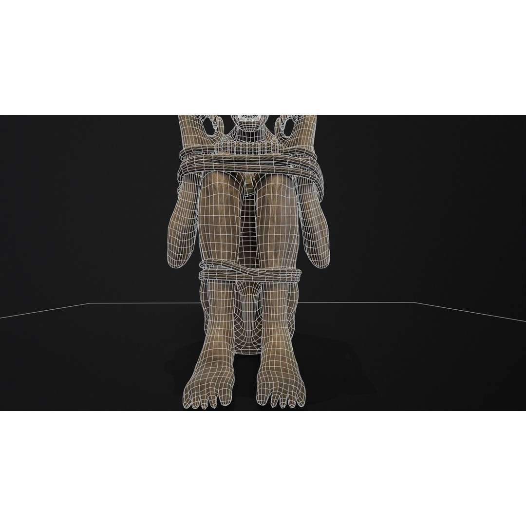 Mummified Corpse 3D Model – Low Poly Character Asset, FBX, OBJ - View 10