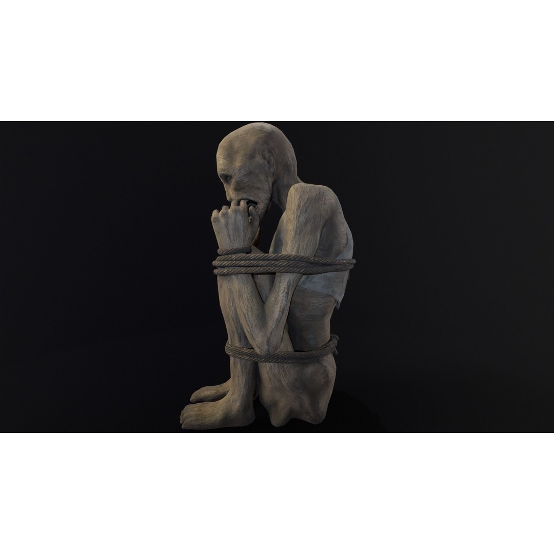 Mummified Corpse 3D Model – Low Poly Character Asset, FBX, OBJ - View 11