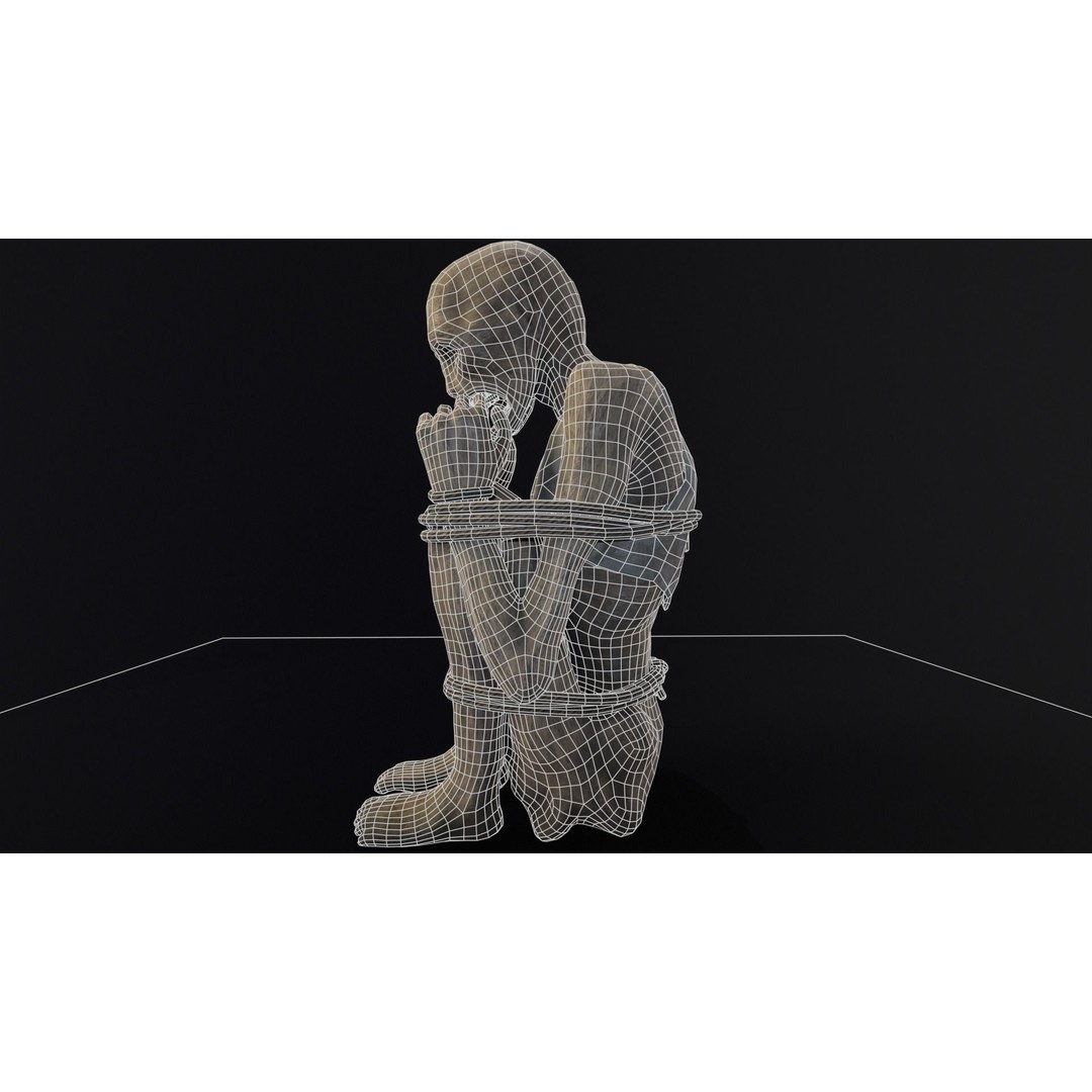 Mummified Corpse 3D Model – Low Poly Character Asset, FBX, OBJ - View 12