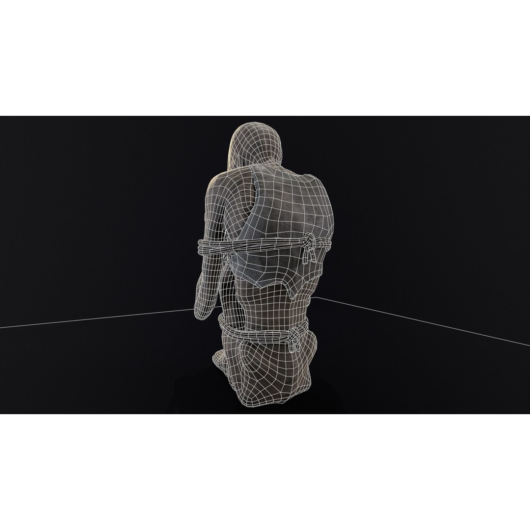 Mummified Corpse 3D Model – Low Poly Character Asset, FBX, OBJ - View 14