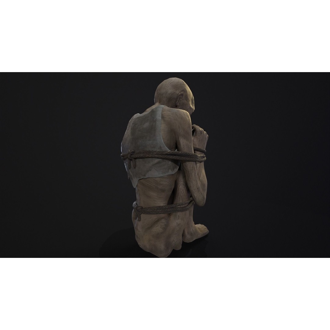 Mummified Corpse 3D Model – Low Poly Character Asset, FBX, OBJ - View 15