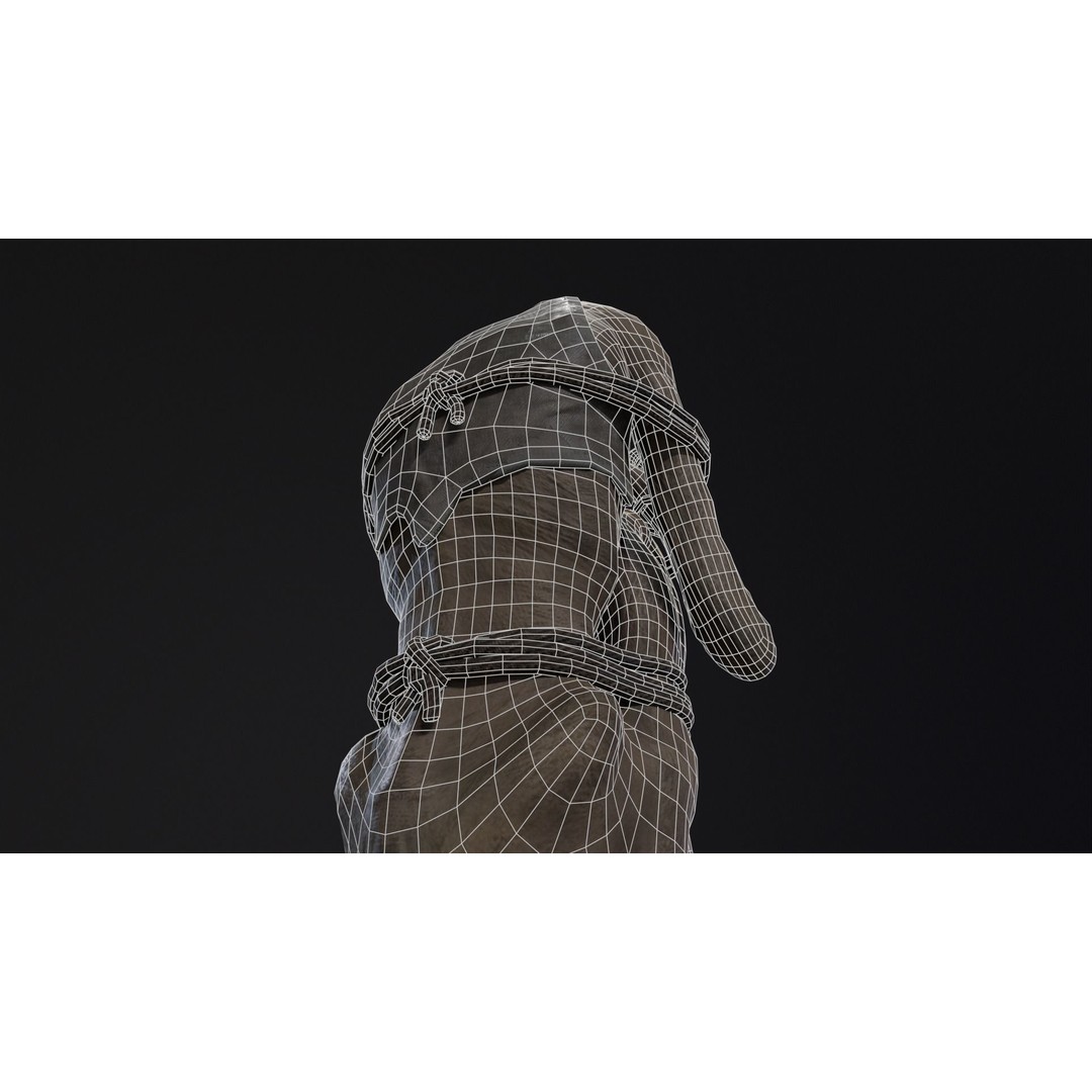 Mummified Corpse 3D Model – Low Poly Character Asset, FBX, OBJ - View 18