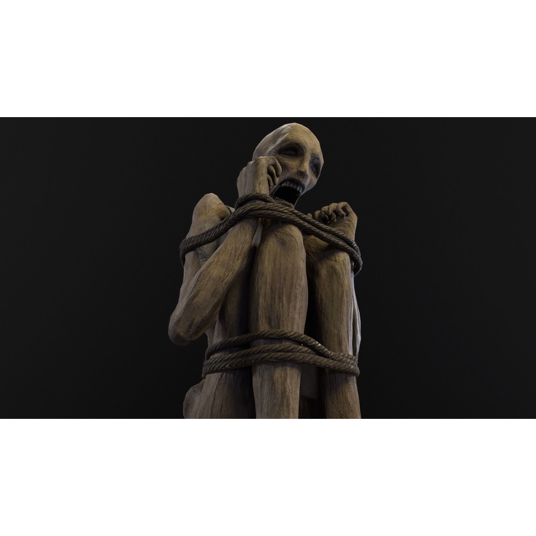 Mummified Corpse 3D Model – Low Poly Character Asset, FBX, OBJ - View 19