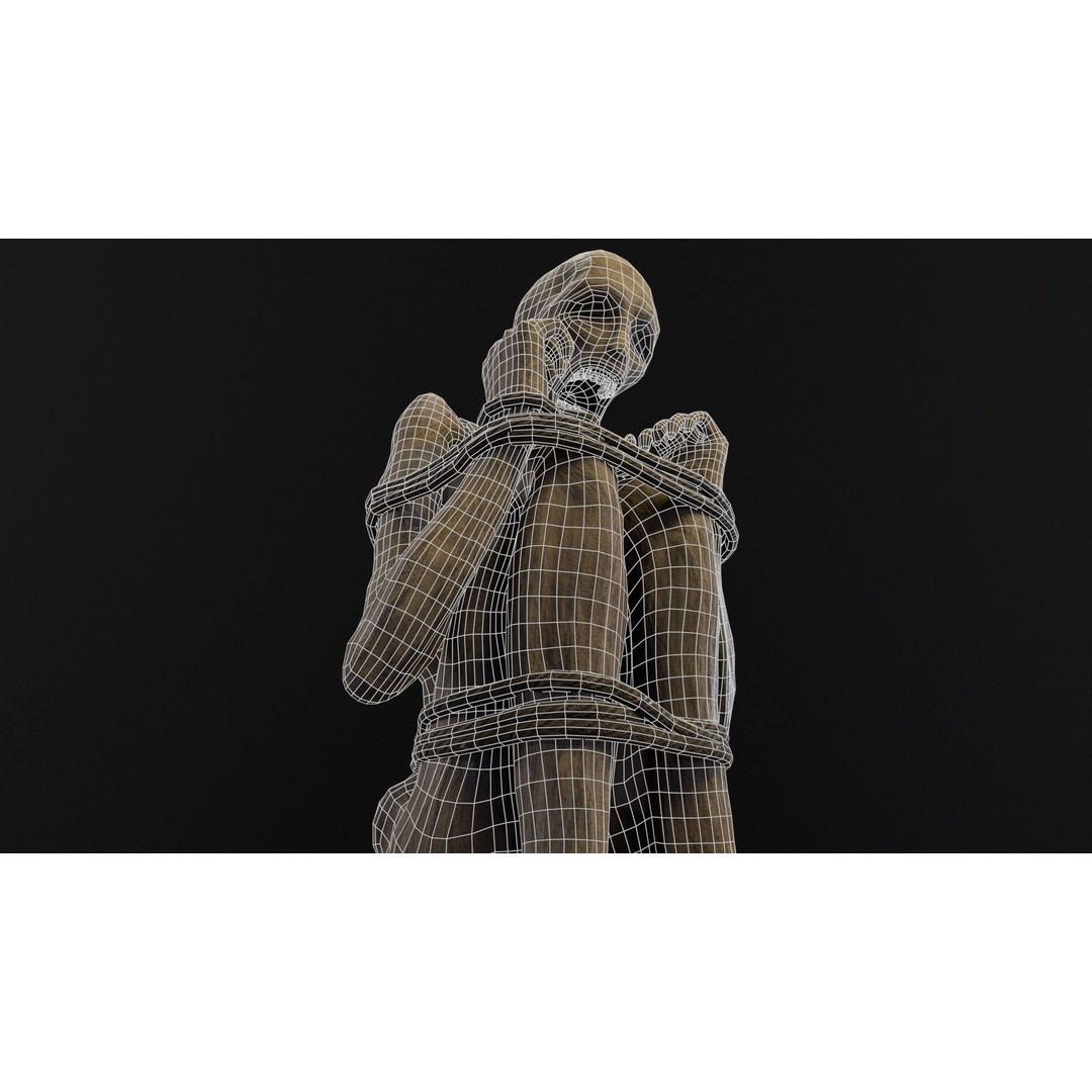 Mummified Corpse 3D Model – Low Poly Character Asset, FBX, OBJ - View 20