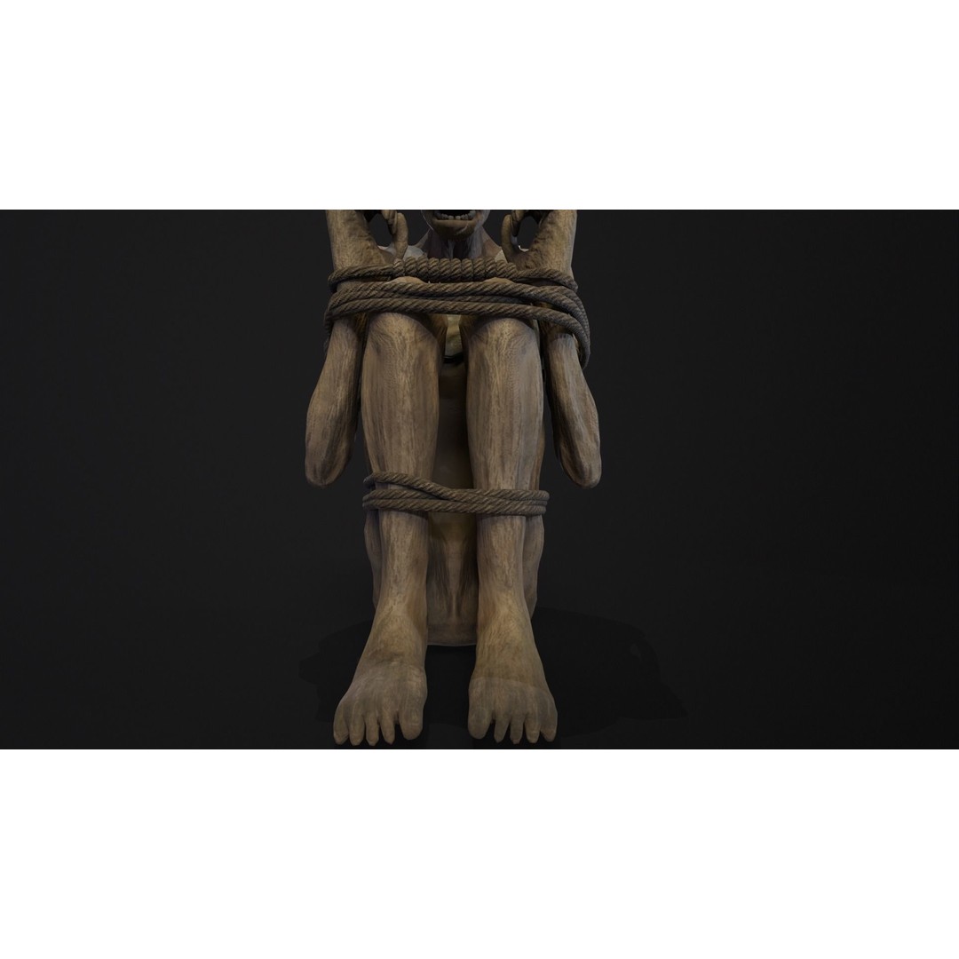 Mummified Corpse 3D Model – Low Poly Character Asset, FBX, OBJ - View 9