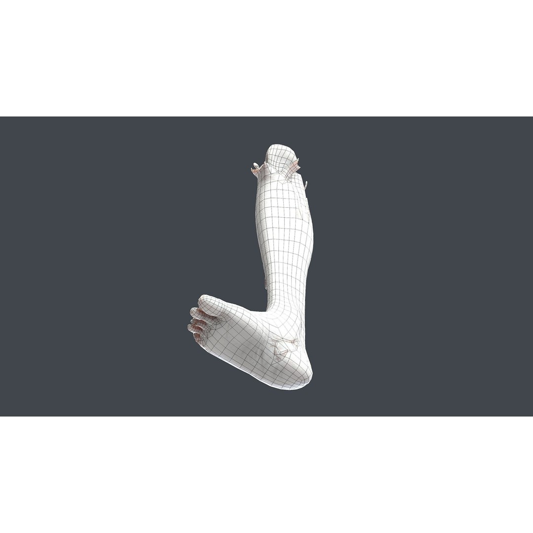 Severed Foot 3D Model – Low Poly Game Asset with PBR Textures - View 14