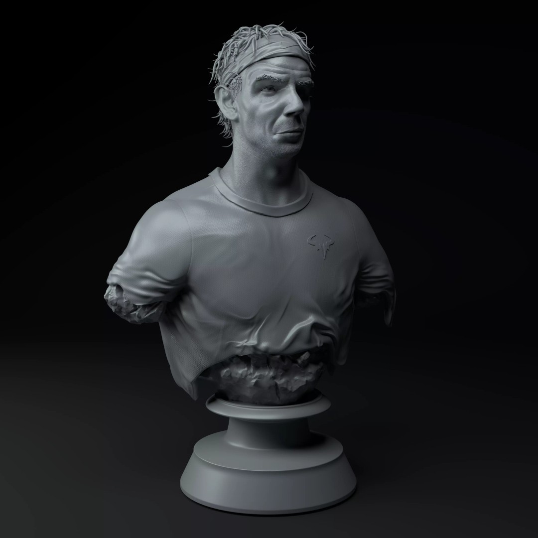 Rafael Nadal Tennis Bust 3D Model – Premium Sculpture for Printing