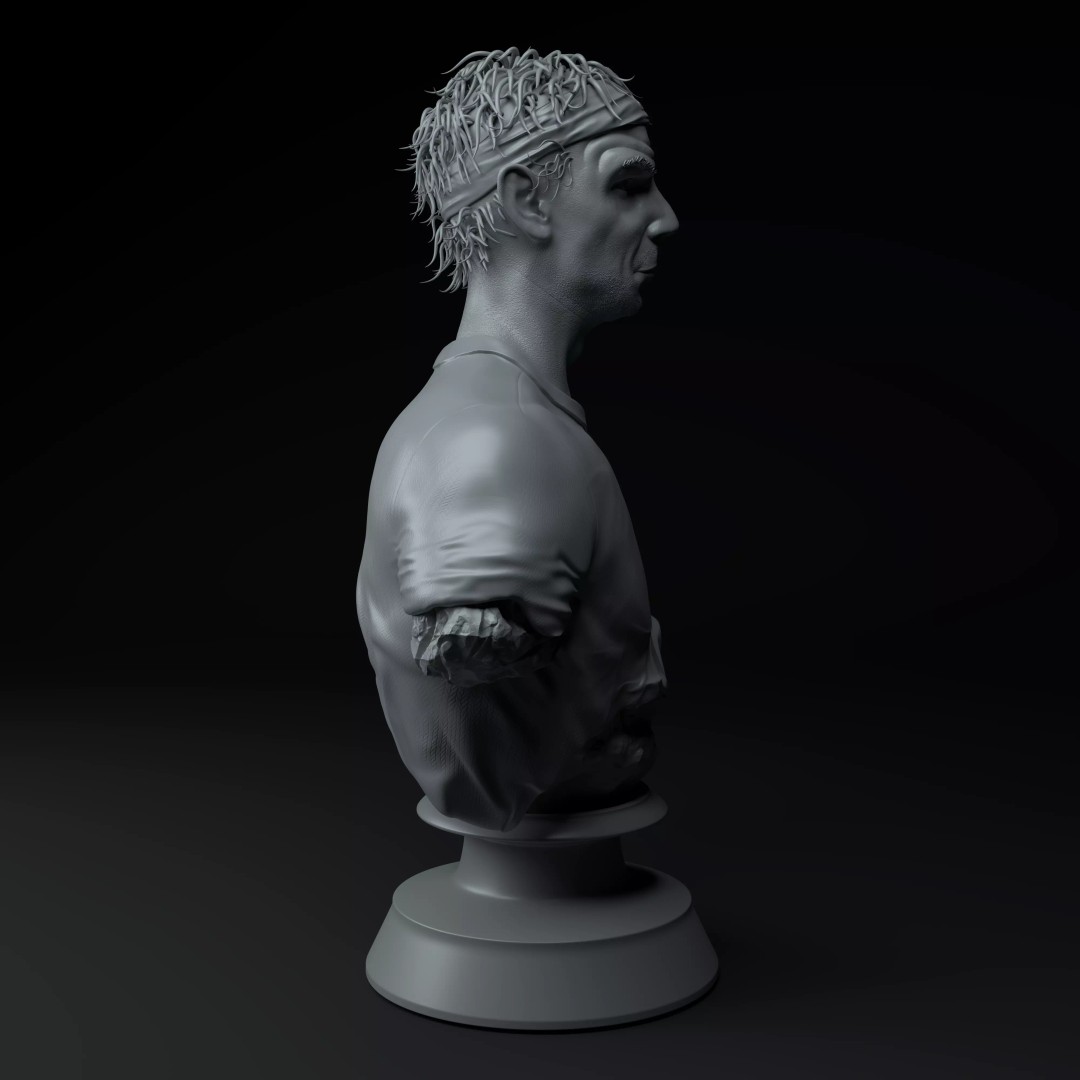 Rafael Nadal Tennis Bust 3D Model – Premium Sculpture for Printing - View 8