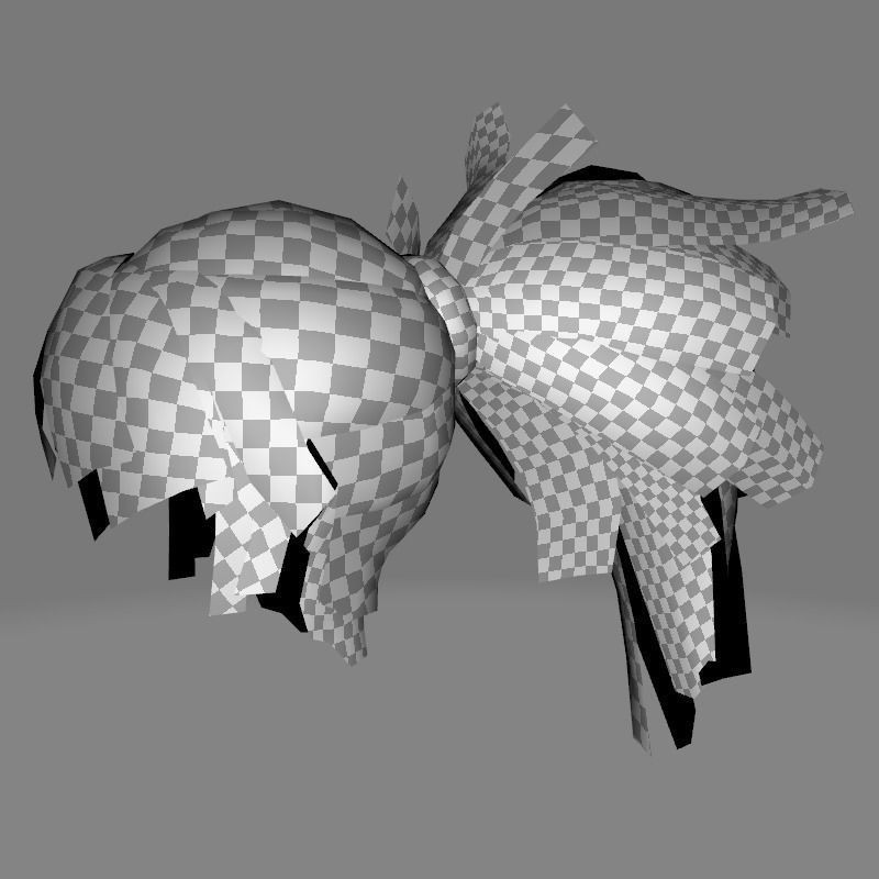 Female Hair 3D Model – Low Poly High Ponytail, FBX, Game Ready