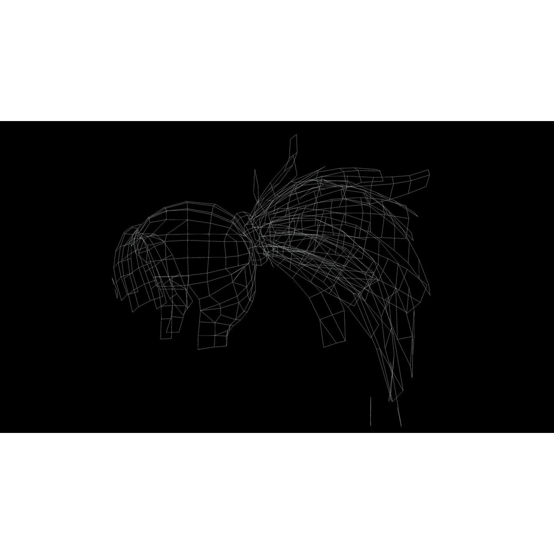 Female Hair 3D Model – Low Poly High Ponytail, FBX, Game Ready - View 14