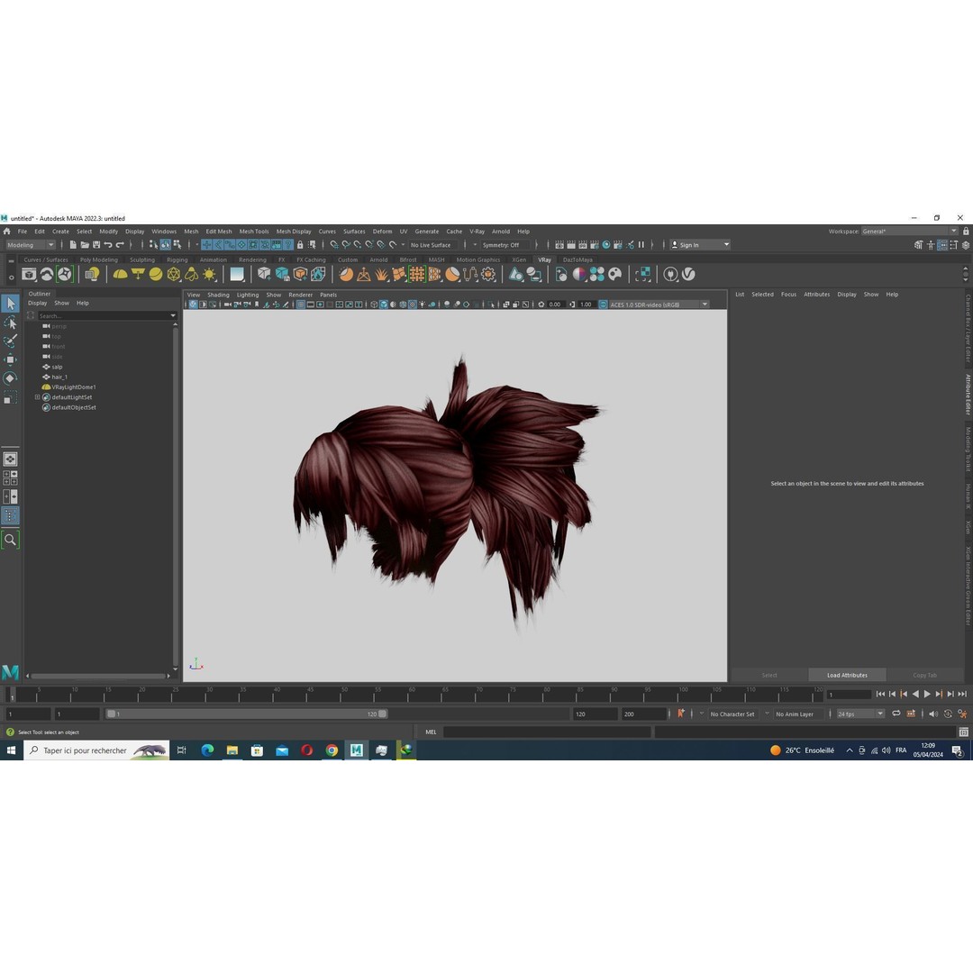 Female Hair 3D Model – Low Poly High Ponytail, FBX, Game Ready - View 17