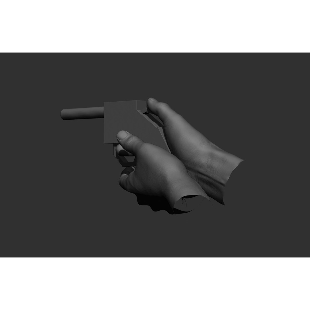 Male Hand Poses 3D Model – Realistic Shooting Poses, ZBrush, FBX, OBJ - View 14