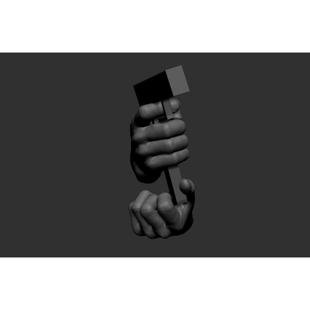 Male Hand Poses 3D Model – Realistic Shooting Poses, ZBrush, FBX, OBJ - View 18