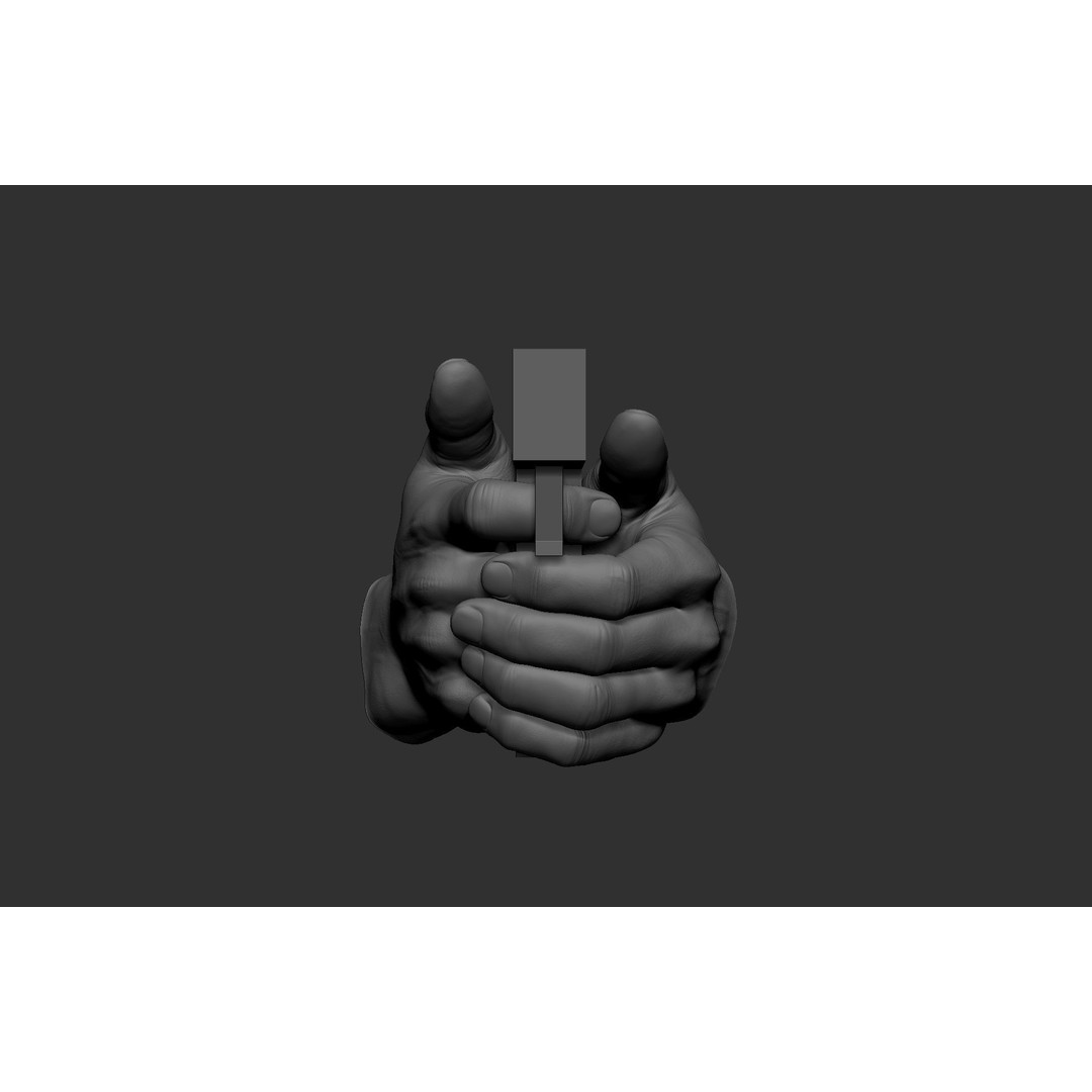 Male Hand Poses 3D Model – Realistic Shooting Poses, ZBrush, FBX, OBJ - View 25