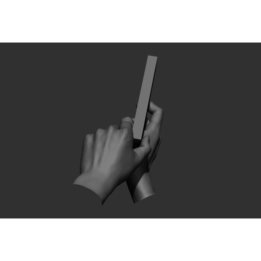 Male Hand Poses 3D Model – Realistic Shooting Poses, ZBrush, FBX, OBJ - View 35