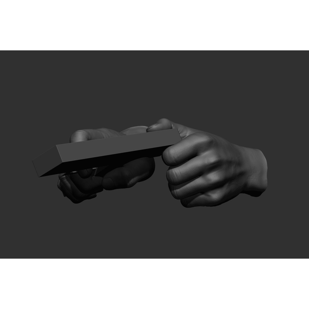 Male Hand Poses 3D Model – Realistic Shooting Poses, ZBrush, FBX, OBJ - View 37