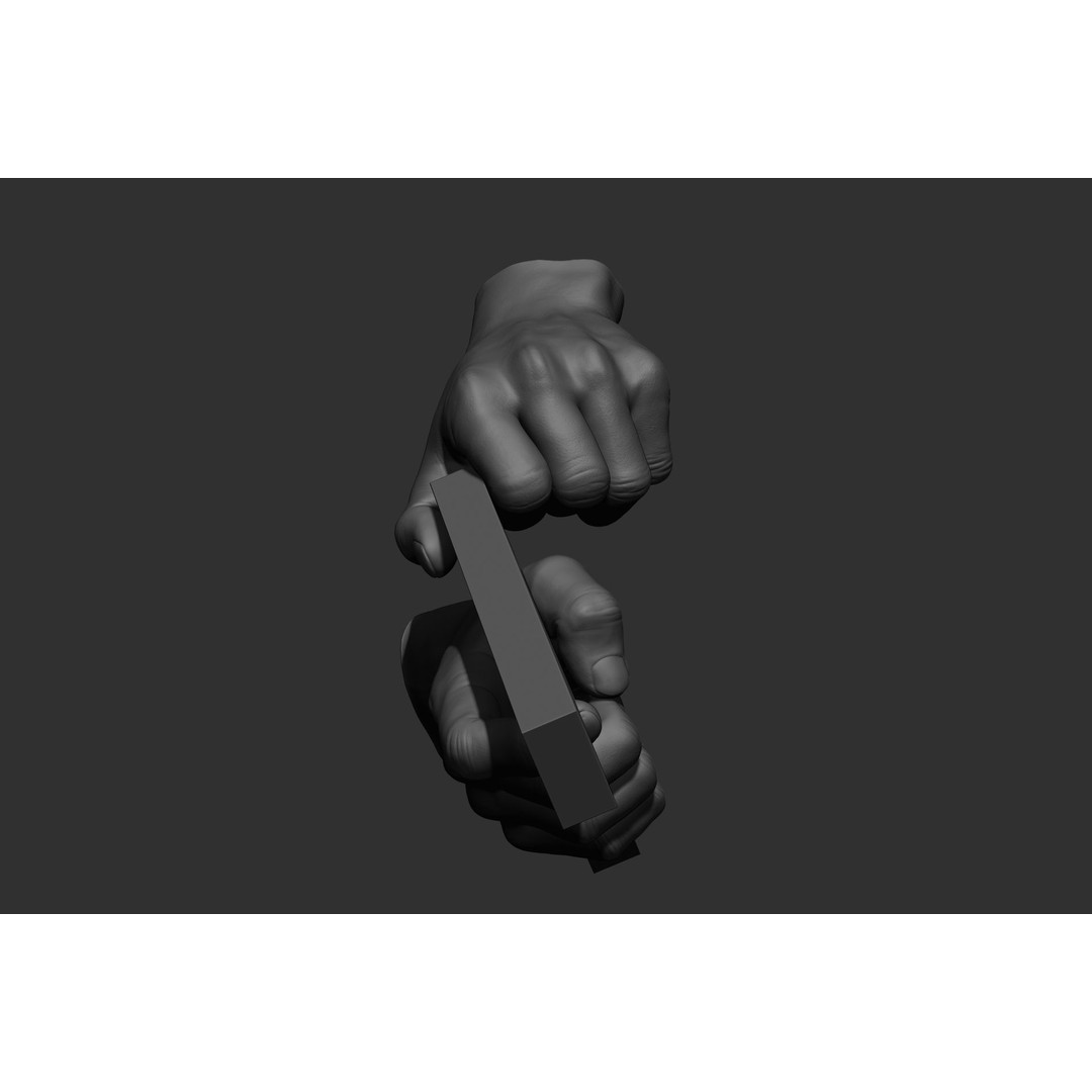 Male Hand Poses 3D Model – Realistic Shooting Poses, ZBrush, FBX, OBJ - View 39