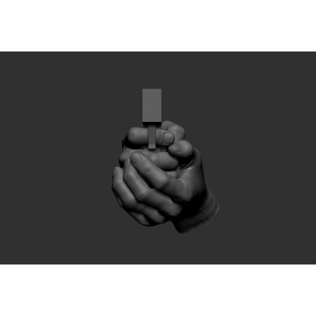 Male Hand Poses 3D Model – Realistic Shooting Poses, ZBrush, FBX, OBJ - View 42