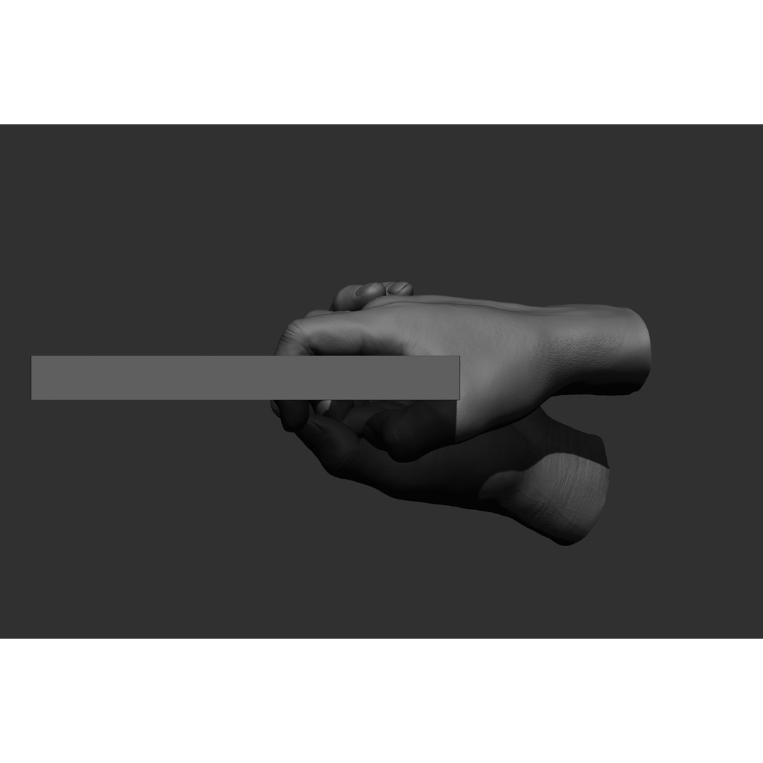 Male Hand Poses 3D Model – Realistic Shooting Poses, ZBrush, FBX, OBJ - View 45