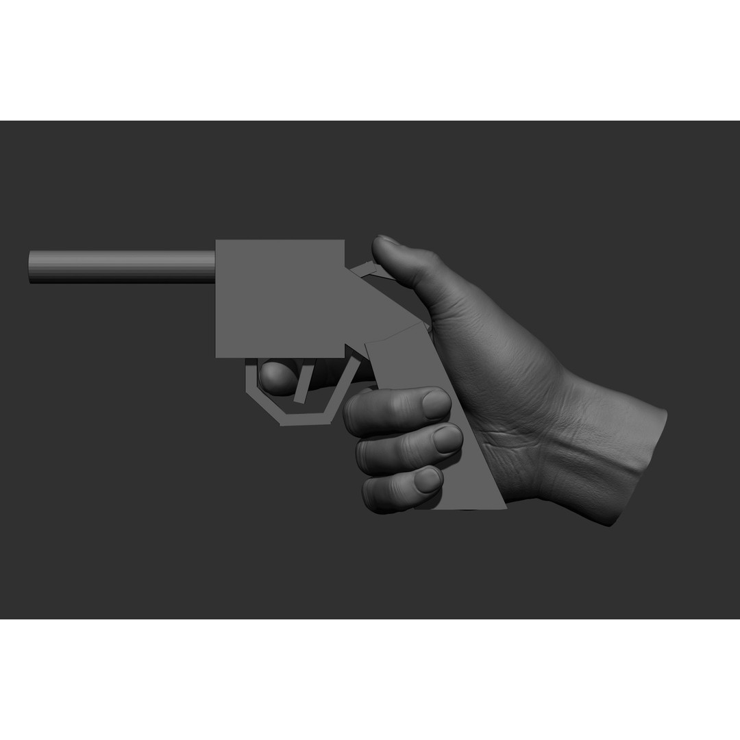 Male Hand Poses 3D Model – Realistic Shooting Poses, ZBrush, FBX, OBJ - View 47