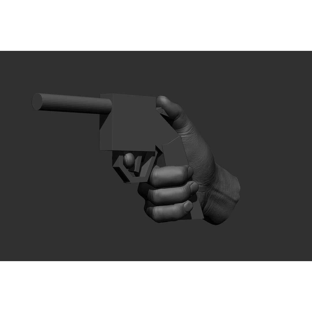 Male Hand Poses 3D Model – Realistic Shooting Poses, ZBrush, FBX, OBJ - View 48